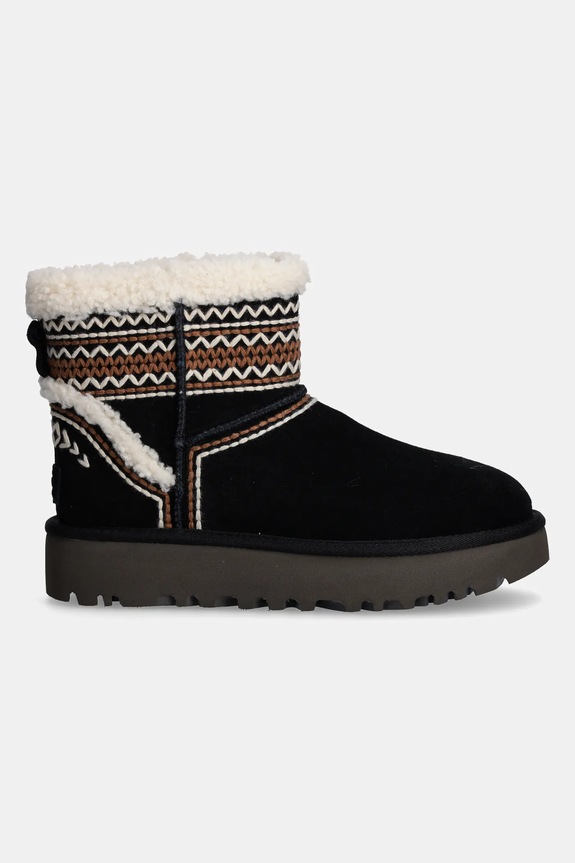 Semišové sněhule UGG Classic Mini Atherson 1158281.BLK černá AW24