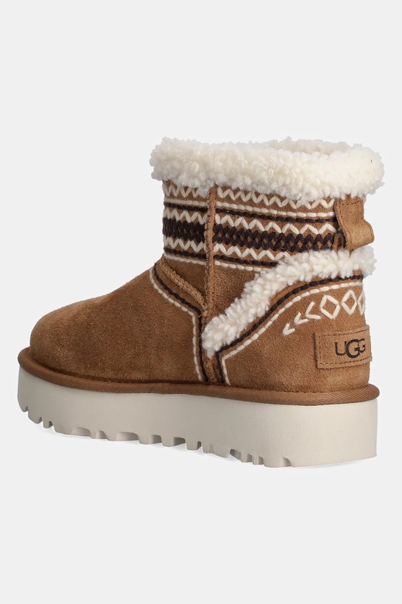 Obuv Semišové snehule UGG Classic Mini Atherson 1158281.CHE hnedá