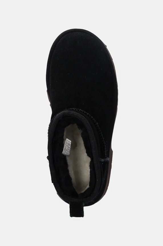 Gležnječe od brušene kože UGG Classic Ultra Mini New Heights crna 1158311.BLK