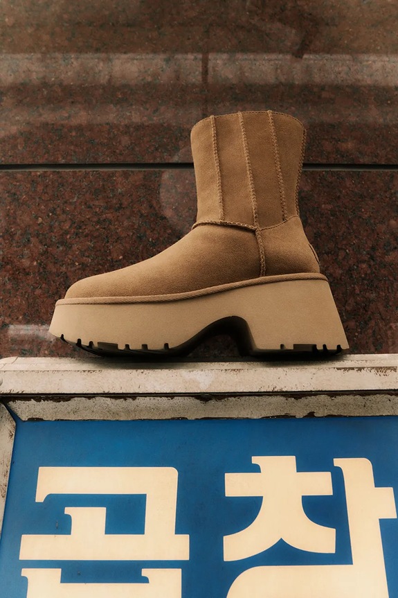 UGG pantofi de piele intoarsa Classic Twin Seam New Heights 1158313.CHE