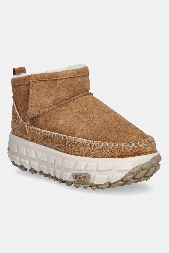 UGG śniegowce zamszowe Venture Daze Ultra Mini brak zapięcia brązowy 1164730.CHE