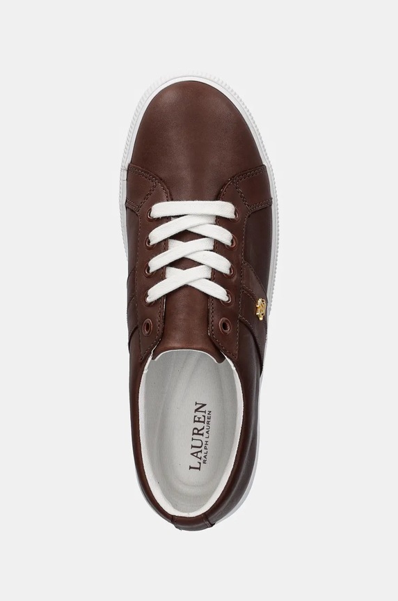 Lauren Ralph Lauren sneakersy skórzane Janson II brązowy 802775372007.200