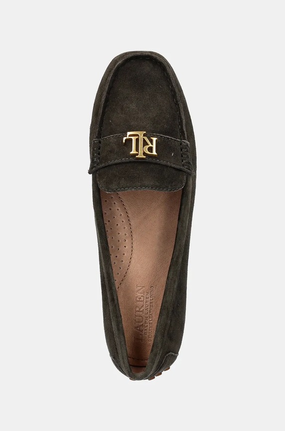 Велурени мокасини Lauren Ralph Lauren Barnsbury зелен 802821629024.301