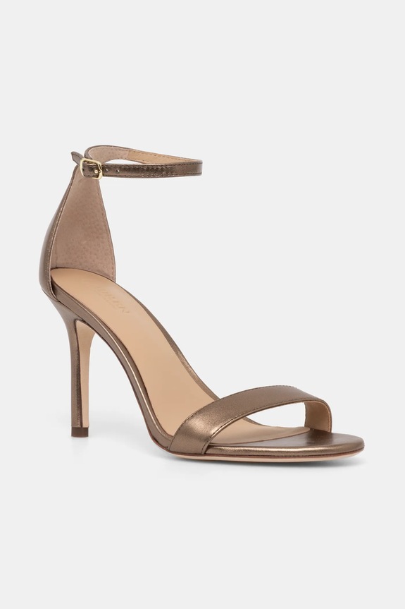 Lauren Ralph Lauren sandali in pelle Allie pelle fiore oro 802912334001.710
