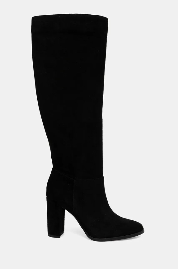 Semišové čižmy Lauren Ralph Lauren Artizan Tall semišová koža čierna 802937807001.001