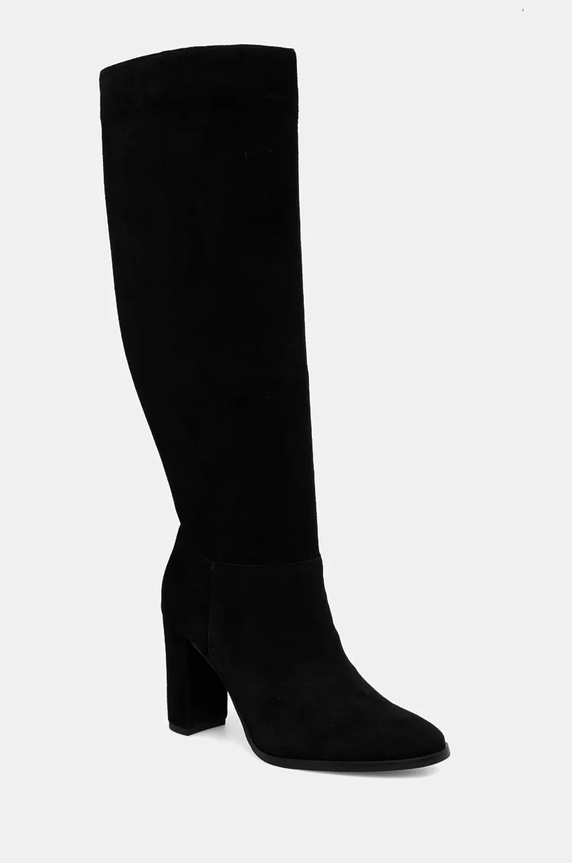 Semišové čižmy Lauren Ralph Lauren Artizan Tall 802937807001.001 čierna AW25