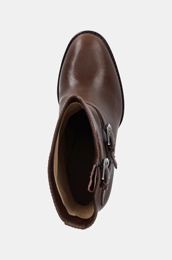 Kožne gležnjače Lauren Ralph Lauren Lyvia smeđa 802937819003.200