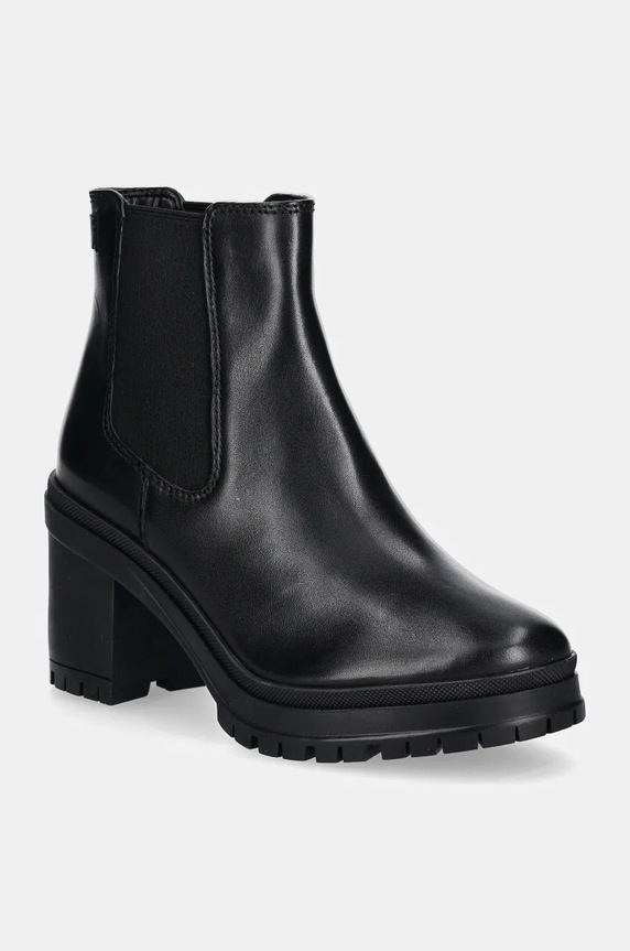 Lauren Ralph Lauren bőr bokacsizma Cailie magas fekete 802937825001.001