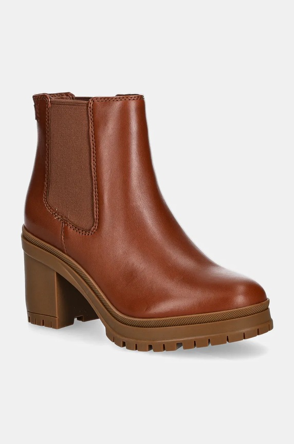 Lauren Ralph Lauren bőr bokacsizma Cailie magas barna 802937825002.200