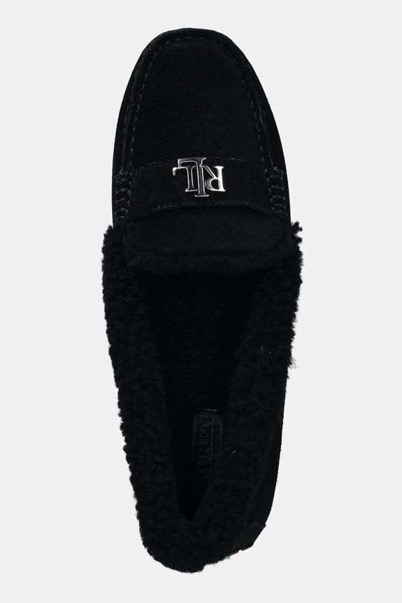 Semišové mokasíny Lauren Ralph Lauren Barnsbury Sp černá 802945667001.001
