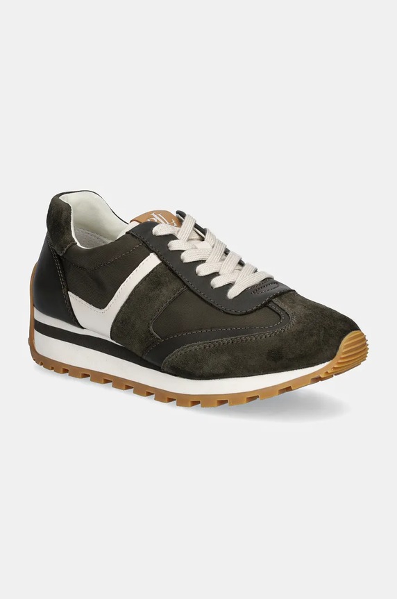 Tenisky Lauren Ralph Lauren Dani semišová kůže zelená 802951384003.300