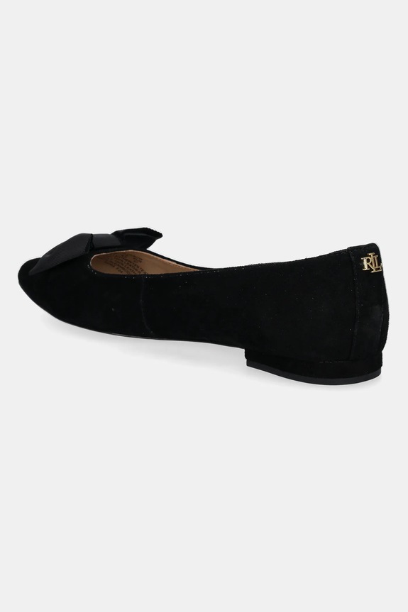 Scarpe Lauren Ralph Lauren ballerine in pelle scamosciata Londyn Bow 802955323002.001 nero