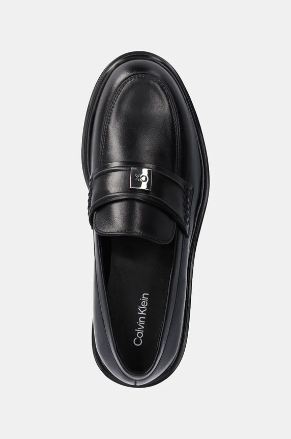 Δερμάτινα μοκασίνια Calvin Klein LOAFER W/HW LTH μαύρο HW0HW02182