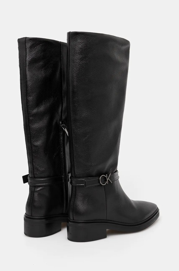 Obutev Usnjeni elegantni škornji Calvin Klein HEEL KNEE BOOT 30 W/HW LTH HW0HW02184 črna