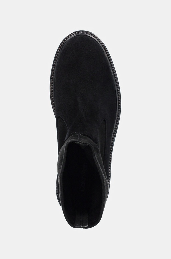 Semišové topánky Calvin Klein FLAT SOCK BOOT SUE MIX čierna HW0HW02199