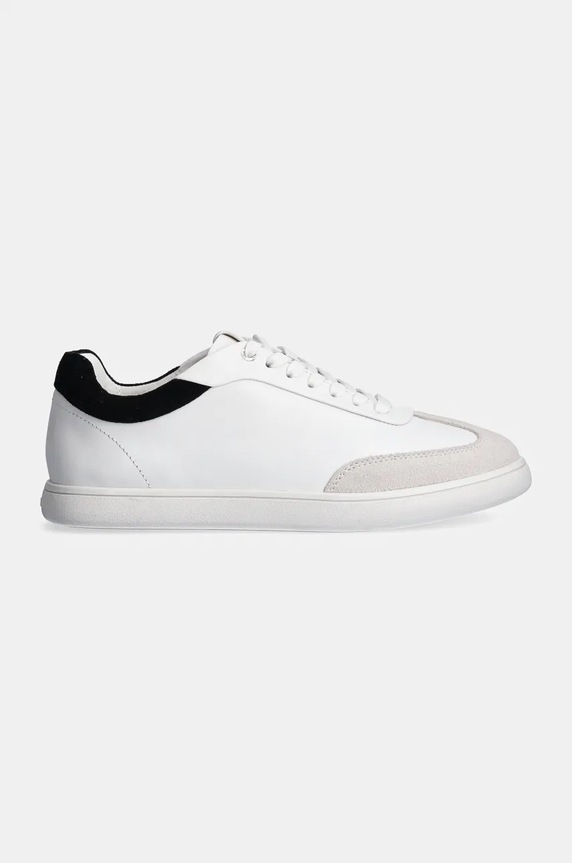 Calvin Klein sneakersy skórzane LP CUPSOLE LACE UP LTH MIX HW0HW02208 biały NC24