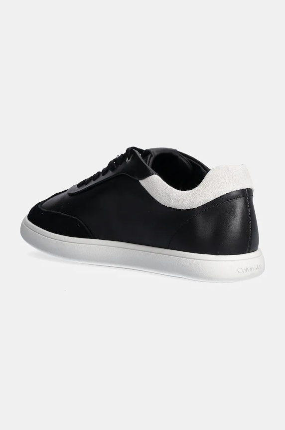 Boty Kožené sneakers boty Calvin Klein LP CUPSOLE LACE UP LTH MIX HW0HW02208 černá