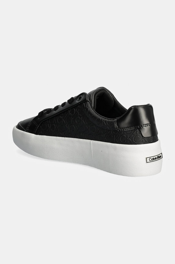 Boty Sneakers boty Calvin Klein VULC LACE UP MONO MIX HW0HW02212 černá