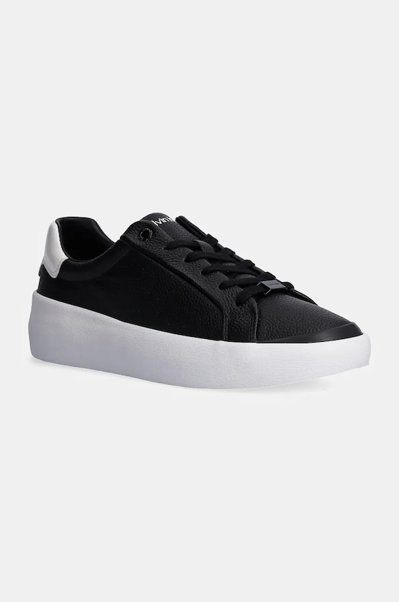 Calvin Klein sneakersy skórzane VULC LACE UP LTH płaska czarny HW0HW02214