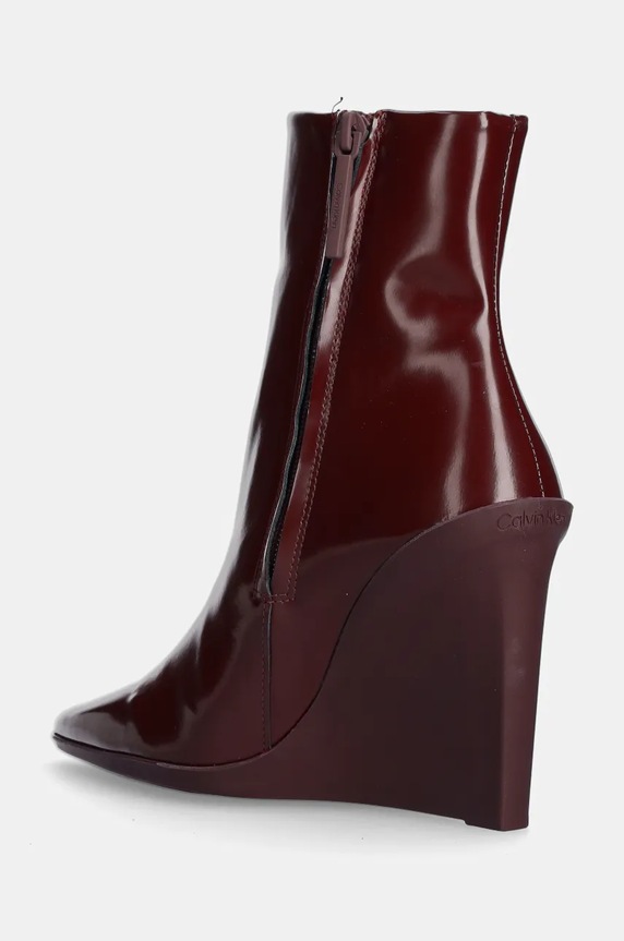 Παπούτσια Δερμάτινες μπότες Calvin Klein WEDGE ANKLE BOOT 90 LTH HW0HW02256 μπορντό
