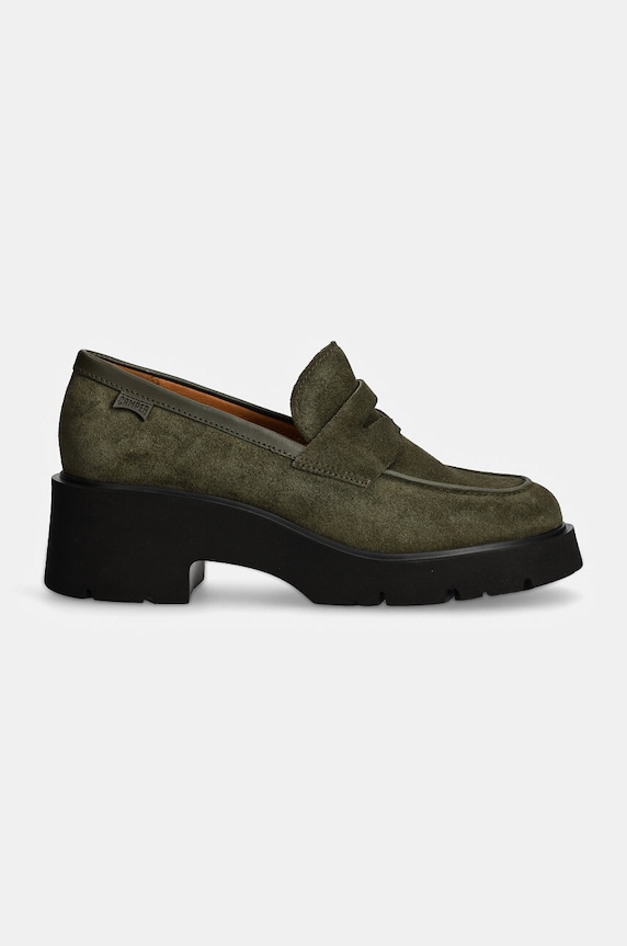 Camper mokasyny zamszowe Milah K201425.021 zielony AW24