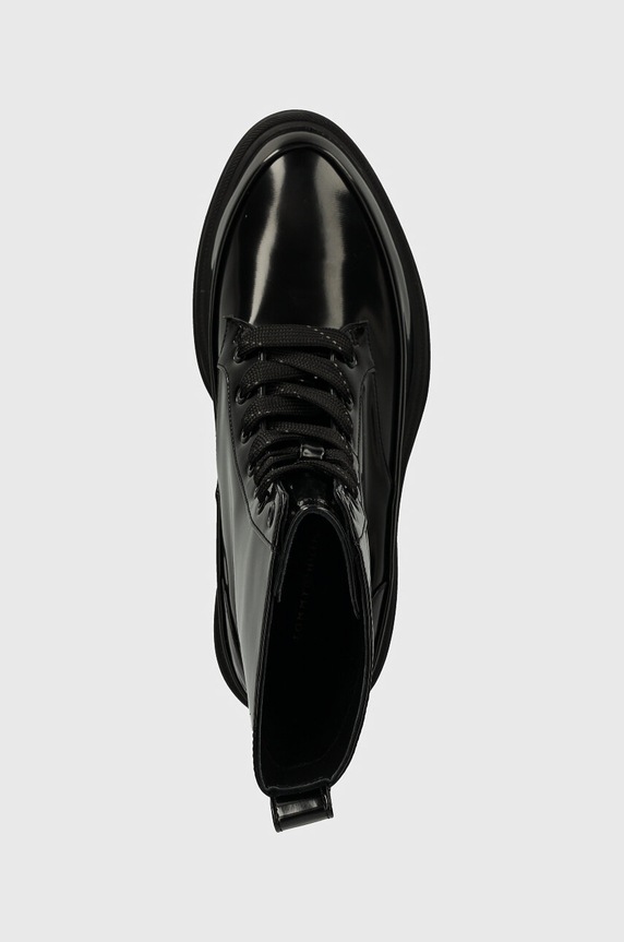 Členkové topánky Tommy Hilfiger FLAG RAIN LACE UP BOOT čierna FW0FW07953