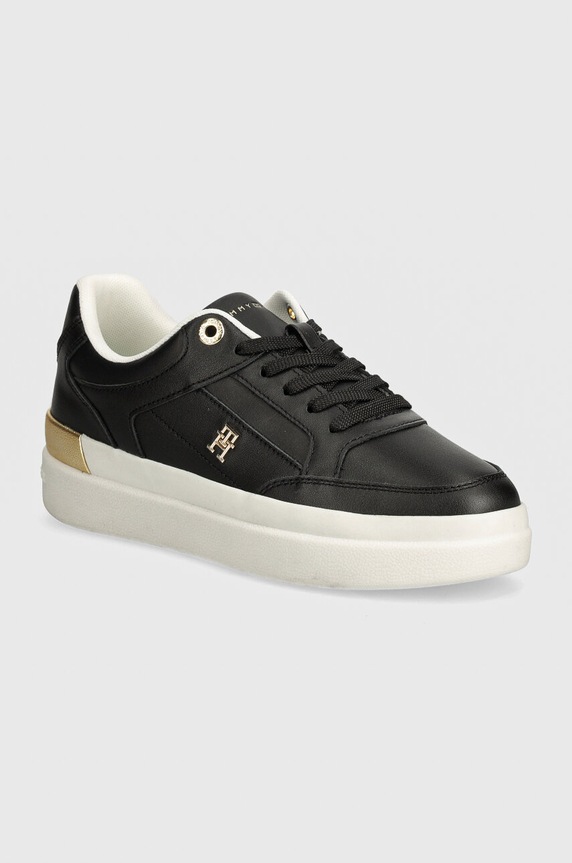 Tommy Hilfiger sneakersy LUX HARDWARE COURT imitacja skóry licowej czarny FW0FW07997