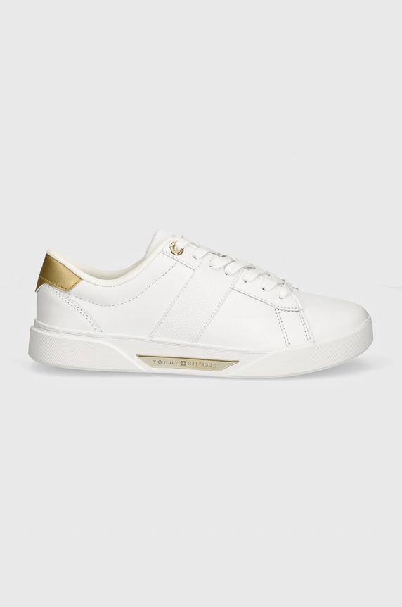 Kožené sneakers boty Tommy Hilfiger CHIC PANEL COURT SNEAKER FW0FW07998 bílá AW24