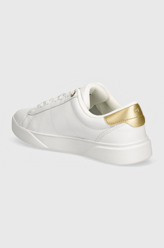 Boty Kožené sneakers boty Tommy Hilfiger CHIC PANEL COURT SNEAKER FW0FW07998 bílá