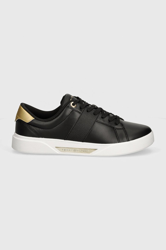 Tommy Hilfiger sneakers din piele CHIC PANEL COURT SNEAKER FW0FW07998 negru AW24