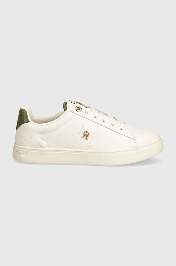Tommy Hilfiger sneakers din piele ELEVATED ESSENT SNEAKER MONOGRAM FW0FW07999 alb AW24