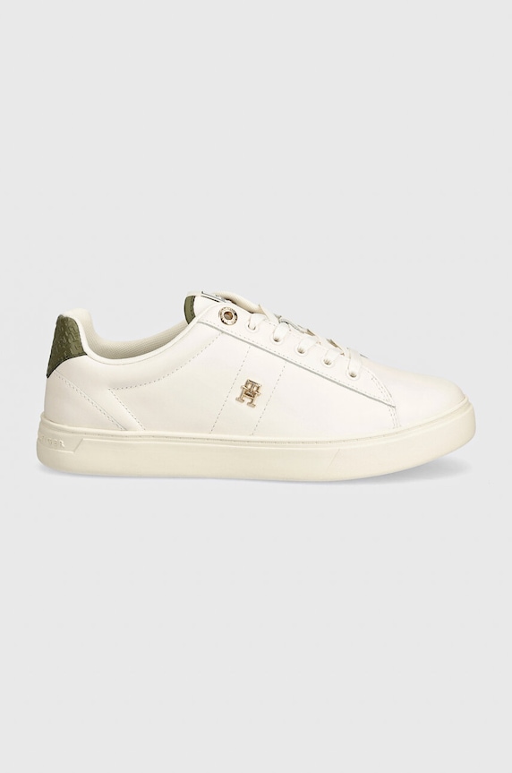 Tommy Hilfiger sneakers din piele ELEVATED ESSENT SNEAKER MONOGRAM FW0FW07999 alb AW24