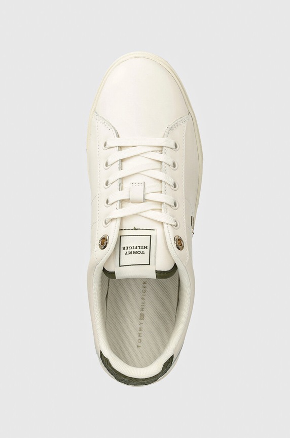 Tommy Hilfiger sneakers din piele ELEVATED ESSENT SNEAKER MONOGRAM alb FW0FW07999