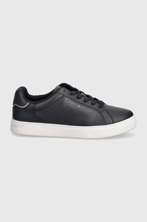 Kožené sneakers boty Tommy Hilfiger ESSENTIAL COURT SNEAKER FW0FW08000 námořnická modř AW24