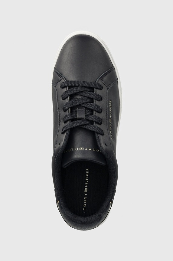Kožené sneakers boty Tommy Hilfiger ESSENTIAL COURT SNEAKER námořnická modř FW0FW08000