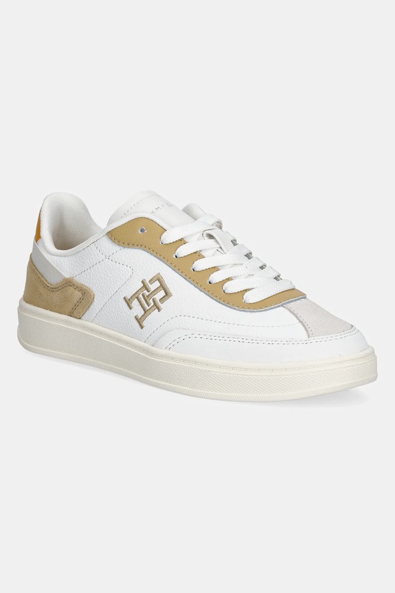 Δερμάτινα sneakers Tommy Hilfiger TH HERITAGE COURT SNEAKER SDE δέρμα σαμουά λευκό FW0FW08037