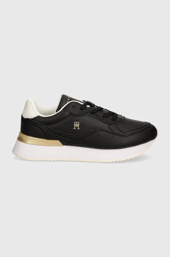 Kožené sneakers boty Tommy Hilfiger CHIC CHUNKY RUNNER FW0FW08203 černá AW24