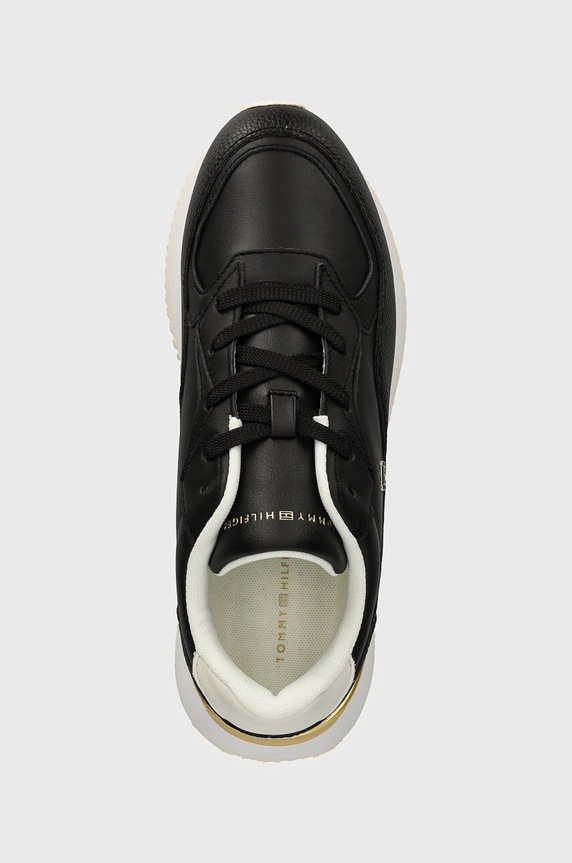 Kožené sneakers boty Tommy Hilfiger CHIC CHUNKY RUNNER černá FW0FW08203