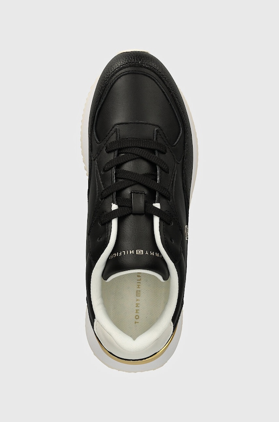 Kožené sneakers boty Tommy Hilfiger CHIC CHUNKY RUNNER černá FW0FW08203