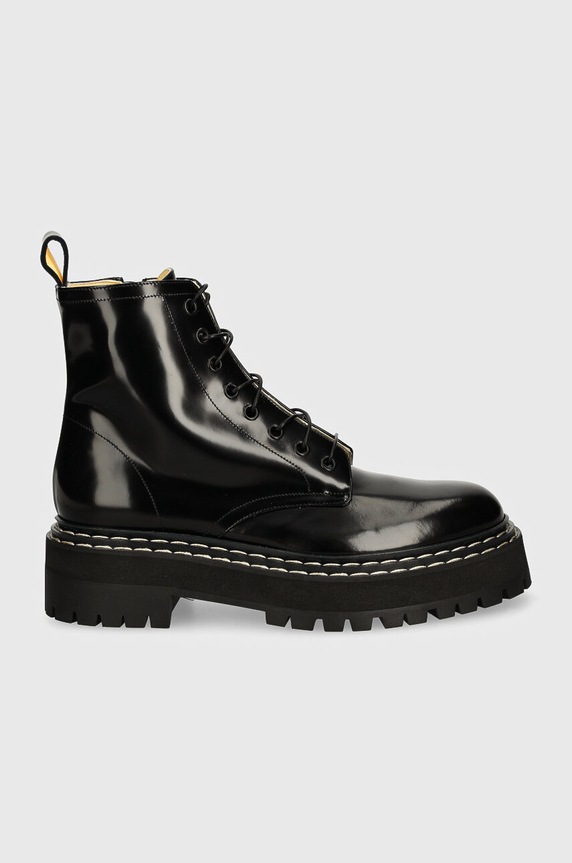Шкіряні черевики Proenza Schouler Lug Sole PS43102A.999 чорний AW24