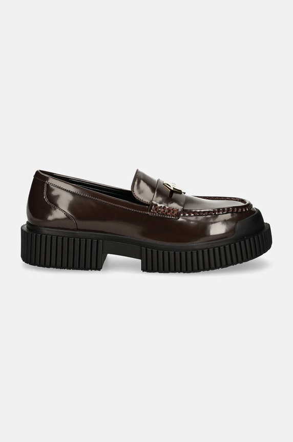 Armani Exchange mocasini de piele XDA005.XV878.01800 maro NC24