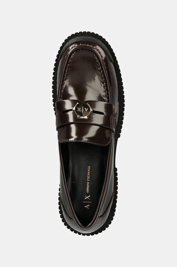 Armani Exchange mocasini de piele maro XDA005.XV878.01800
