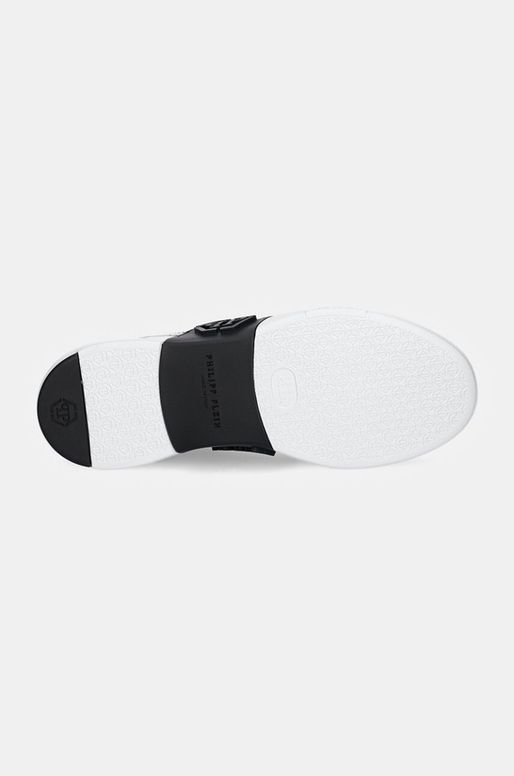 Philipp Plein bőr sportcipő Crocco Lo-Top Hexagon USC0653.PTE003N.02 fekete