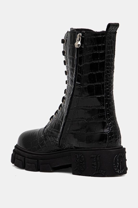 Cipők Philipp Plein bőr csizma Croco Gothic WSE0838.PLE010N.02 fekete