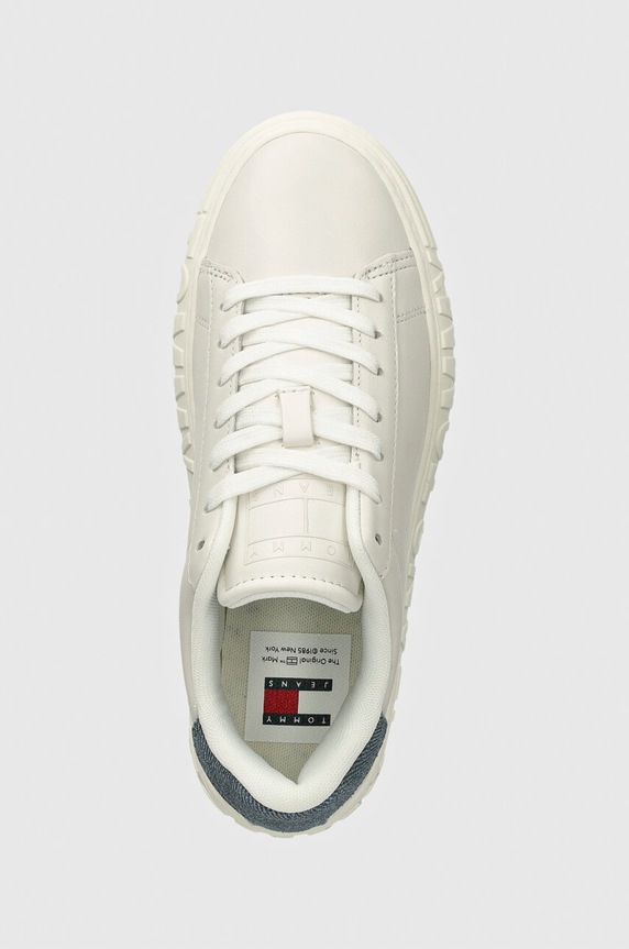 Kožené sneakers boty Tommy Jeans TJW FANCY LEATHER CUPSOLE bílá EN0EN02575