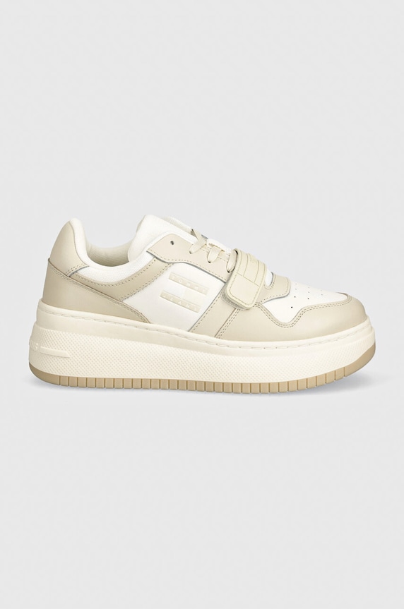 Tommy Jeans sneakersy TJW RETRO BASKET FLATFORM VELCRO EN0EN02573 beżowy AW24