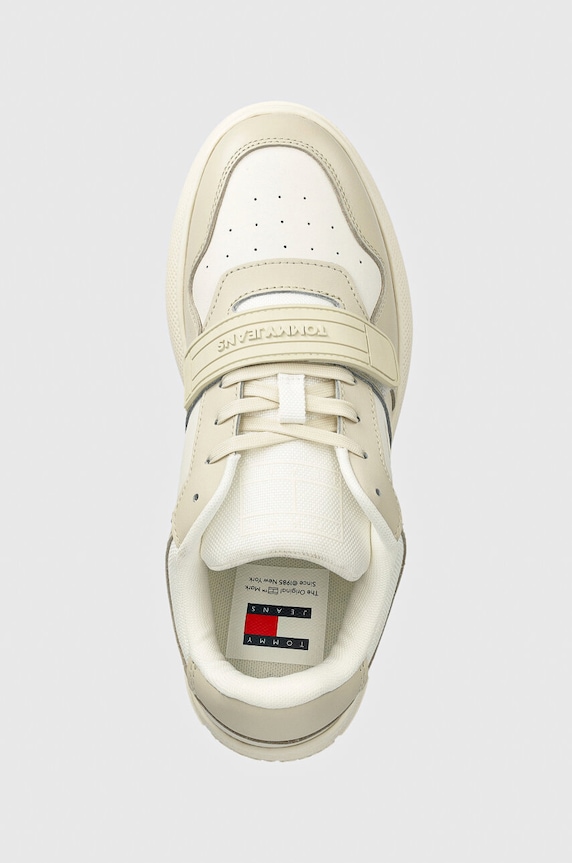Tommy Jeans sneakersy TJW RETRO BASKET FLATFORM VELCRO beżowy EN0EN02573