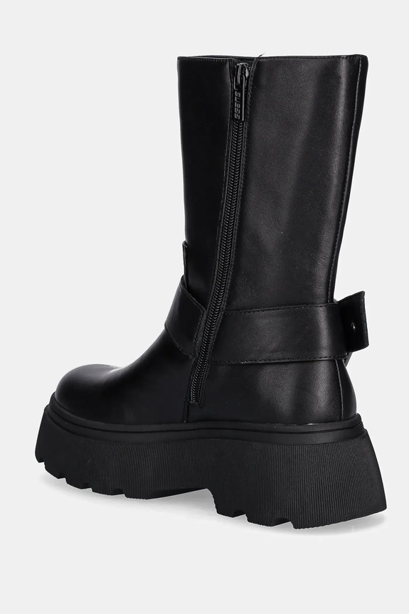 Încălțăminte Guess cizme de piele NURIA FLFNUR.LEA10.BLACK negru