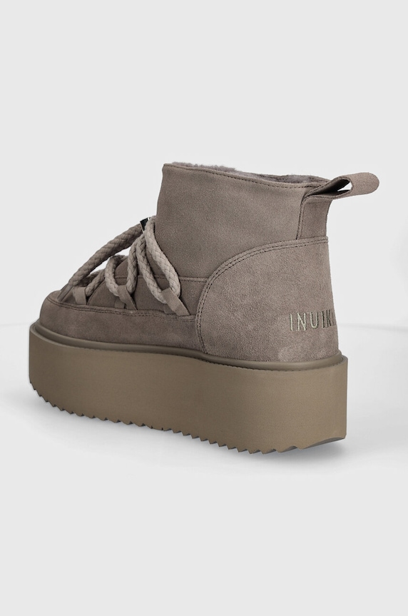 Παπούτσια Μπότες χιονιού σουέτ Inuikii Classic Low Platform 1001.006.0012.030.Grey γκρί