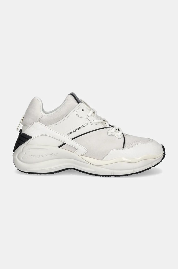 Emporio Armani sneakersy zamszowe X3X228.XR227.R043 biały AW24